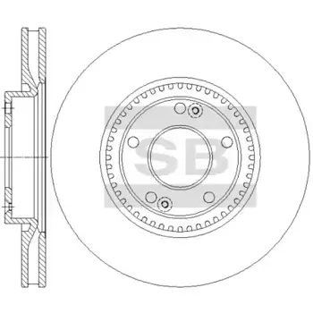 Тормозной диск HI-Q SD2080 вентилируемый передняя ось