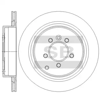 Тормозной диск HI-Q SD6206 вентилируемый задняя ось