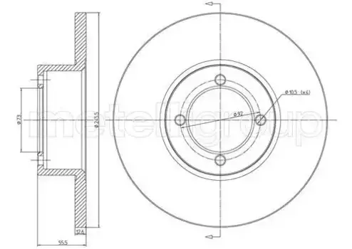Тормозной диск METELLI 23-0022 полный передняя ось