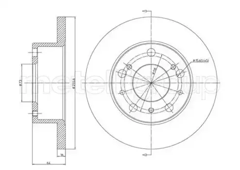 Тормозной диск METELLI 23-0134 полный передняя ось