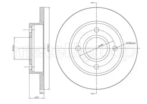 Тормозной диск METELLI 23-0377 полный передняя ось