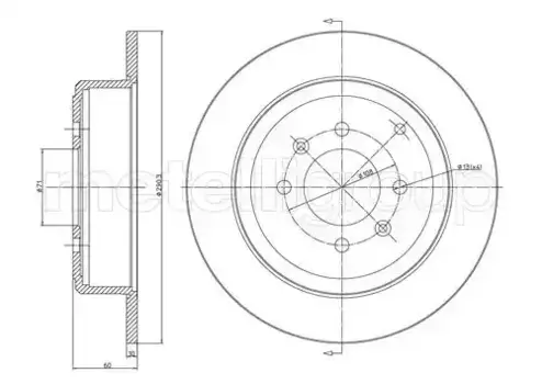 Тормозной диск METELLI 23-0431C полный задняя ось