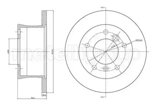 Тормозной диск METELLI 23-0492 полный задняя ось