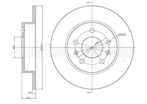 Тормозной диск METELLI 23-0535 полный задняя ось