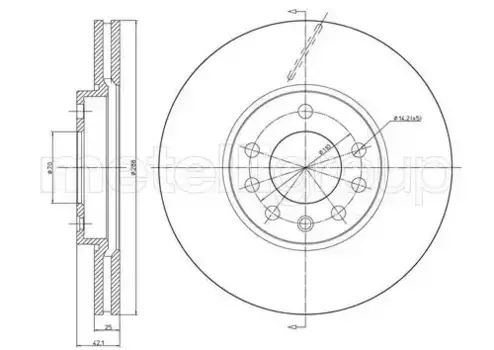 Тормозной диск METELLI 23-0605C вентилируемый передняя ось