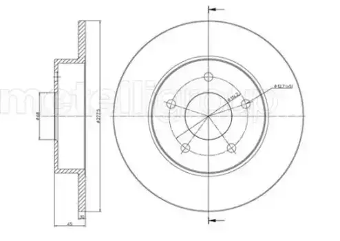 Тормозной диск METELLI 23-0762C полный задняя ось