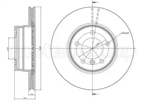 Тормозной диск METELLI 23-0809C вентилируемый передняя ось