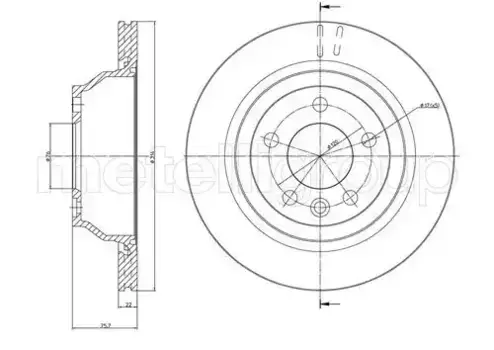 Тормозной диск METELLI 23-0849C вентилируемый задняя ось