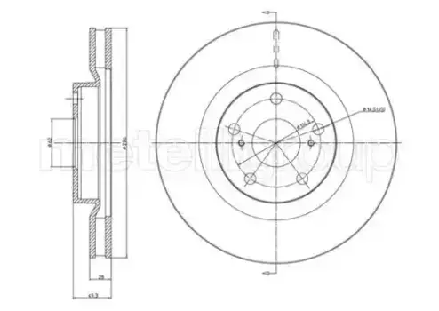 Тормозной диск METELLI 23-0946C вентилируемый передняя ось