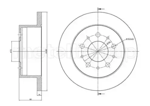 Тормозной диск METELLI 23-0952C полный задняя ось
