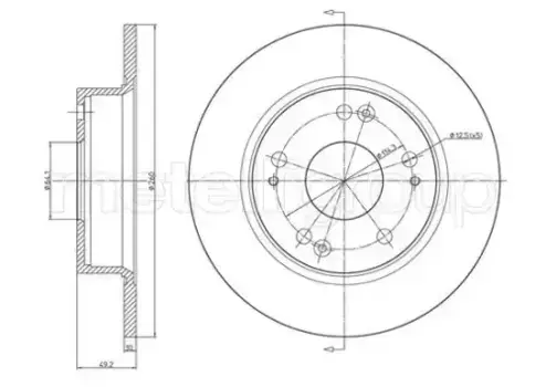 Тормозной диск METELLI 23-0996C полный передняя ось