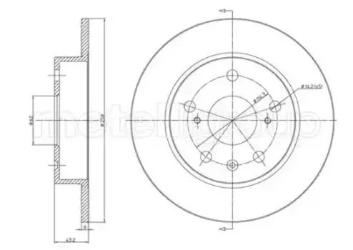 Тормозной диск METELLI 23-1531C полный задняя ось