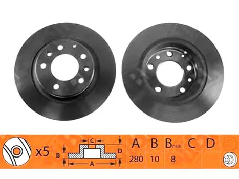 Тормозной диск NIBK RN1208 полный задняя ось