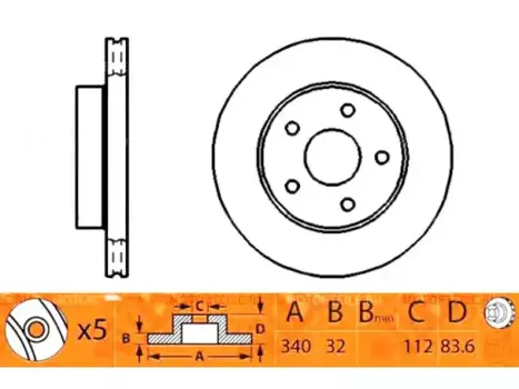 Тормозной диск NIBK RN1268 вентилируемый передняя ось