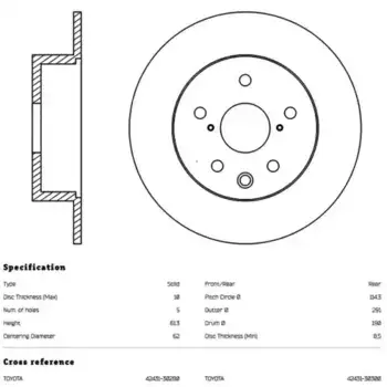 Тормозной диск NIBK RN1438 полный задняя ось