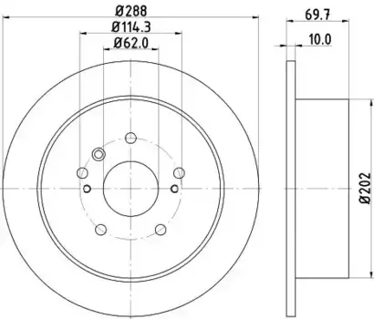 Тормозной диск NISSHINBO ND1089K полный задняя ось