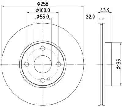 Тормозной диск NISSHINBO ND5028K вентилируемый передняя ось