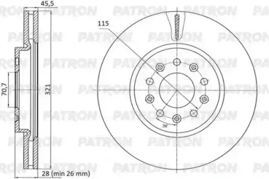 Тормозной диск PATRON PBD1244