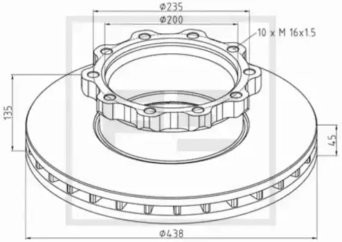 Тормозной диск PE 036.104-00A вентилируемый передняя ось