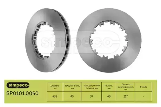 Тормозной диск SIMPECO SP0101.0050