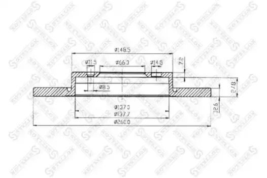 Тормозной диск STELLOX 6020-1516-SX полный передняя ось