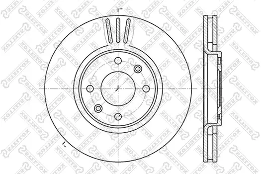 Тормозной диск STELLOX 6020-1927V-SX вентилируемый передний мост