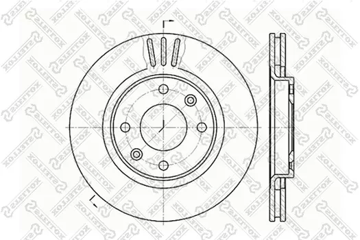 Тормозной диск STELLOX 6020-1929V-SX вентилируемый передняя ось