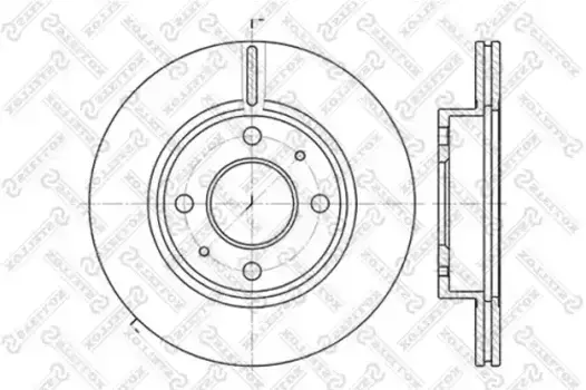 Тормозной диск STELLOX 6020-2232V-SX вентилируемый передняя ось