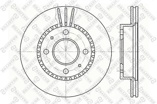 Тормозной диск STELLOX 6020-2244V-SX вентилируемый передний мост