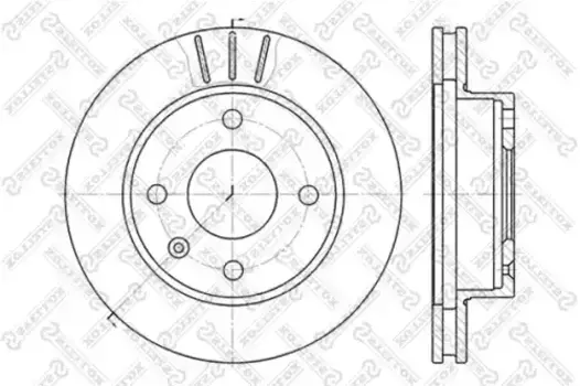 Тормозной диск STELLOX 6020-2514V-SX вентилируемый передняя ось