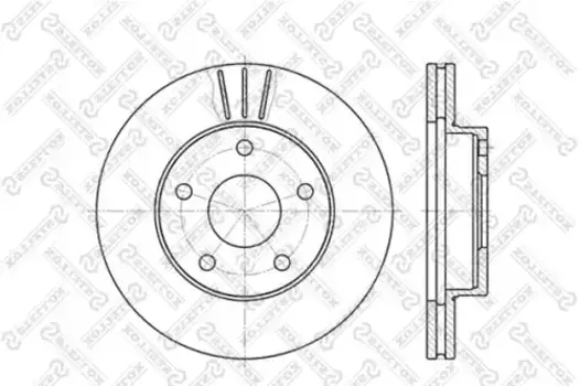 Тормозной диск STELLOX 6020-2524V-SX вентилируемый передняя ось