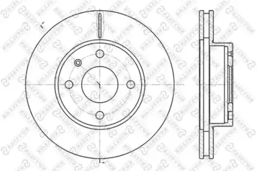 Тормозной диск STELLOX 6020-2529V-SX вентилируемый передняя ось