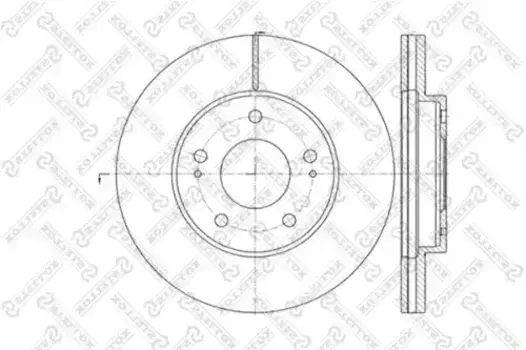 Тормозной диск STELLOX 6020-3034V-SX вентилируемый передняя ось