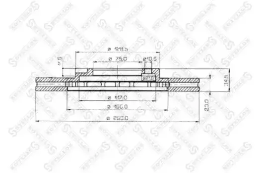 Тормозной диск STELLOX 6020-3218V-SX вентилируемый передняя ось