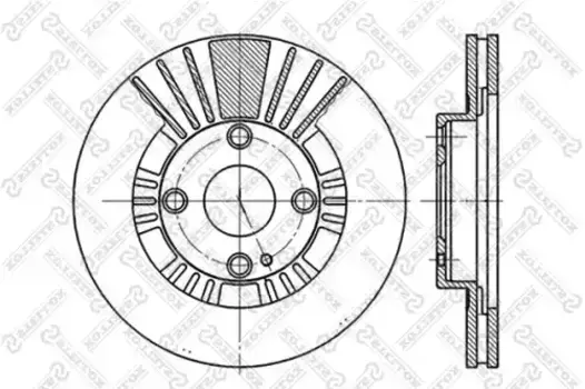 Тормозной диск STELLOX 6020-3235V-SX вентилируемый передняя ось