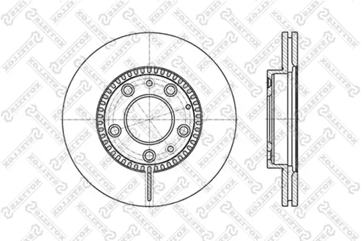 Тормозной диск STELLOX 6020-3241V-SX вентилируемый передняя ось