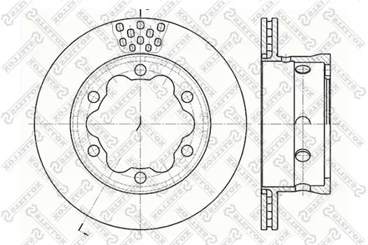 Тормозной диск STELLOX 6020-3344V-SX вентилируемый задняя ось