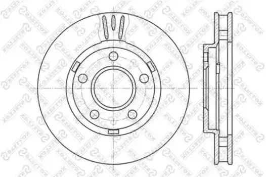 Тормозной диск STELLOX 6020-3634V-SX вентилируемый передняя ось