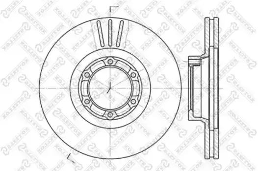 Тормозной диск STELLOX 6020-3905V-SX вентилируемый передняя ось