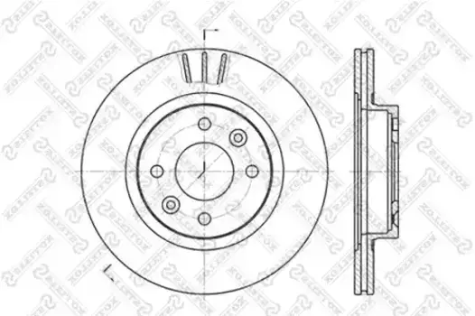 Тормозной диск STELLOX 6020-3922V-SX вентилируемый передняя ось