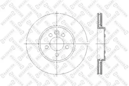 Тормозной диск STELLOX 6020-4013V-SX вентилируемый передняя ось