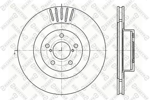 Тормозной диск STELLOX 6020-4412V-SX вентилируемый передняя ось