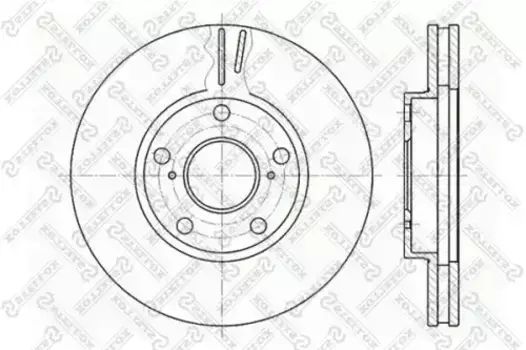 Тормозной диск STELLOX 6020-4549V-SX вентилируемый передняя ось