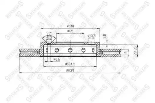 Тормозной диск STELLOX 6020-47101V-SX вентилируемый передняя ось