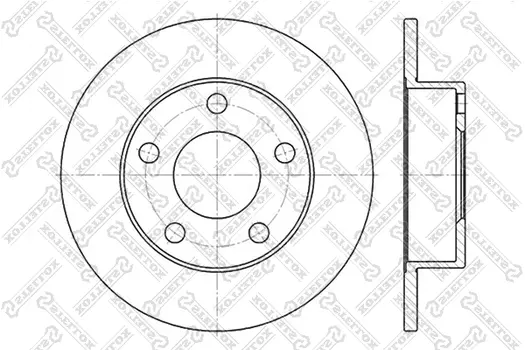 Тормозной диск STELLOX 6020-4763-SX невентилируемый задний мост