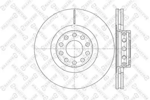 Тормозной диск STELLOX 6020-4791V-SX вентилируемый передняя ось