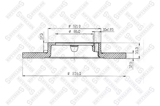 Тормозной диск STELLOX 6020-5001-SX невентилируемый