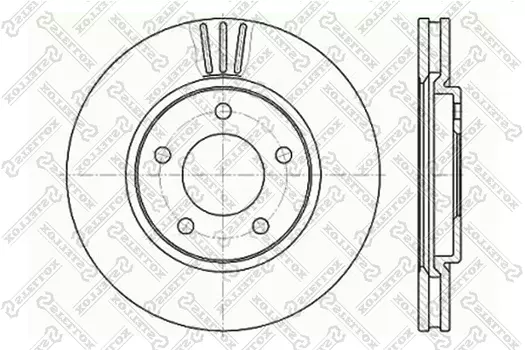 Тормозной диск STELLOX 6020-9313V-SX вентилируемый передняя ось