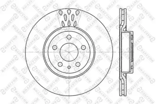 Тормозной диск STELLOX 6020-9925V-SX вентилируемый передняя ось