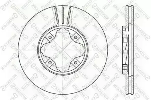 Тормозной диск STELLOX 6020-9940V-SX вентилируемый передняя ось
